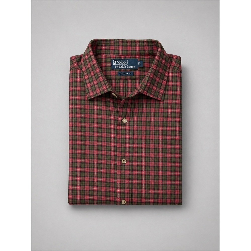 Vintage Polo Ralph Lauren Jeans Mens Button Up Shirt Large Tartan Plaid Preppy
